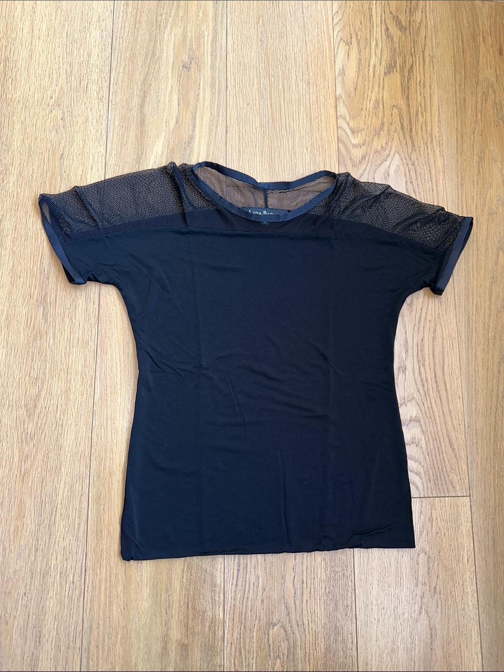 Lida Baday Black Mesh Yoke Women's Tee